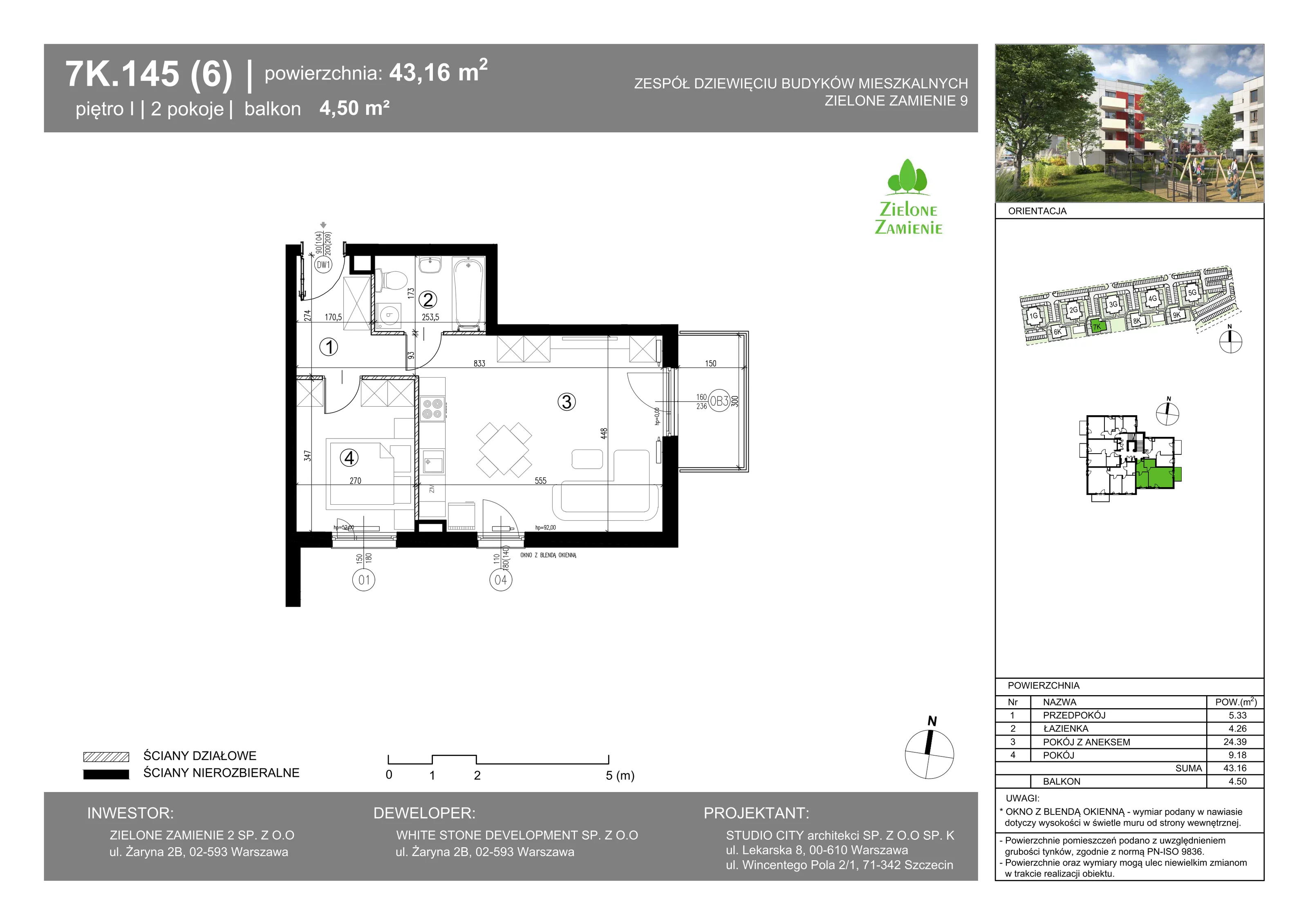 Mieszkanie 43,16 m², piętro 1, oferta nr 145, Zielone Zamienie IX, Zamienie, ul. Czekoladowa