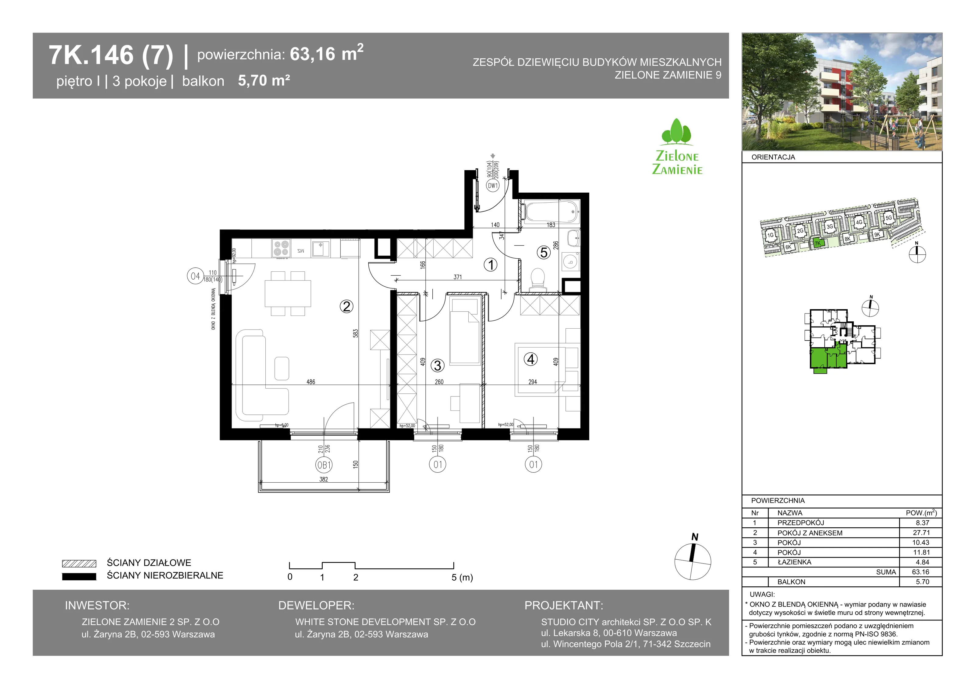 3 pokoje, mieszkanie 63,16 m², piętro 1, oferta nr 146, Zielone Zamienie IX, Zamienie, ul. Czekoladowa