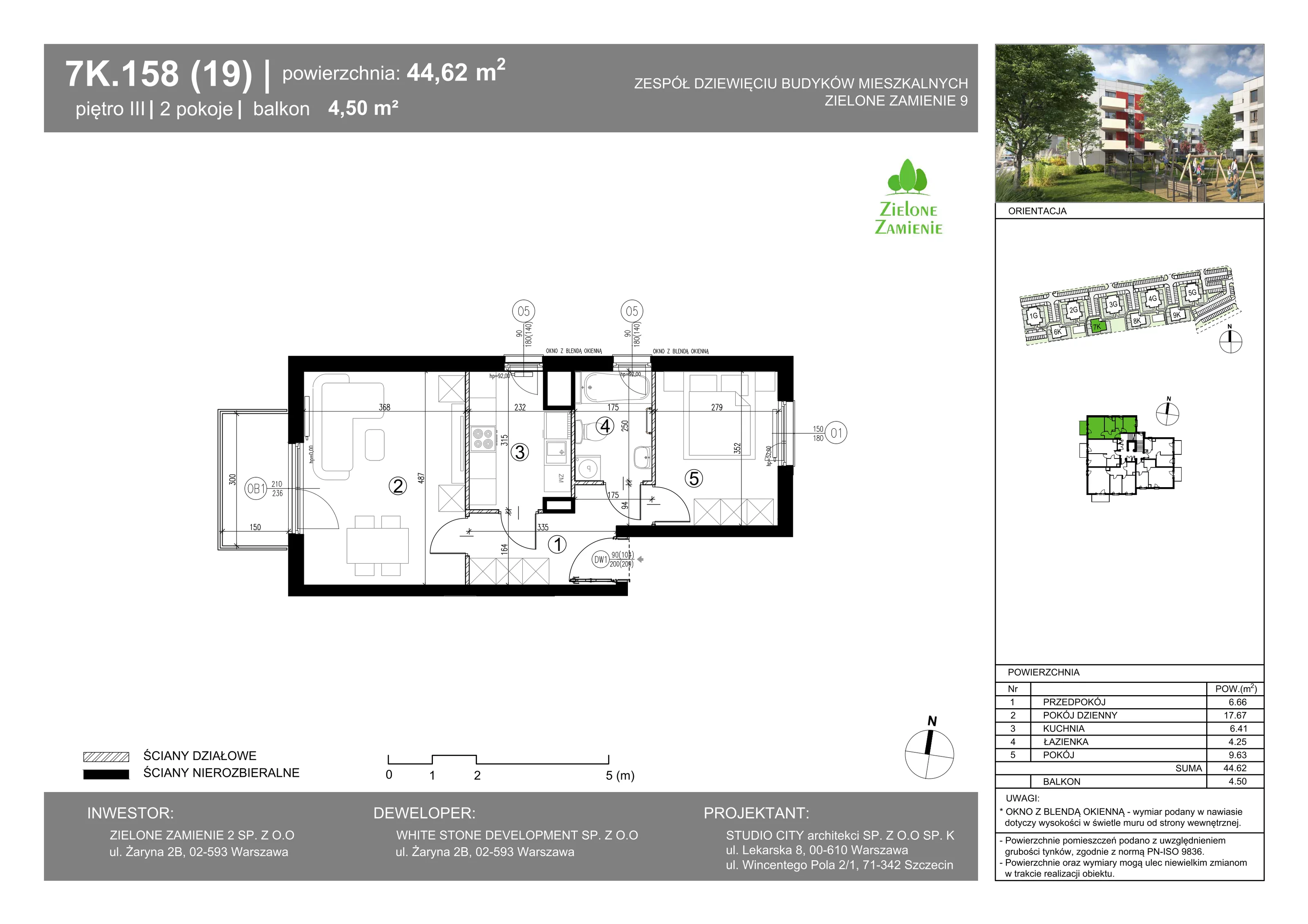 2 pokoje, mieszkanie 44,62 m², piętro 3, oferta nr 158, Zielone Zamienie IX, Zamienie, ul. Czekoladowa