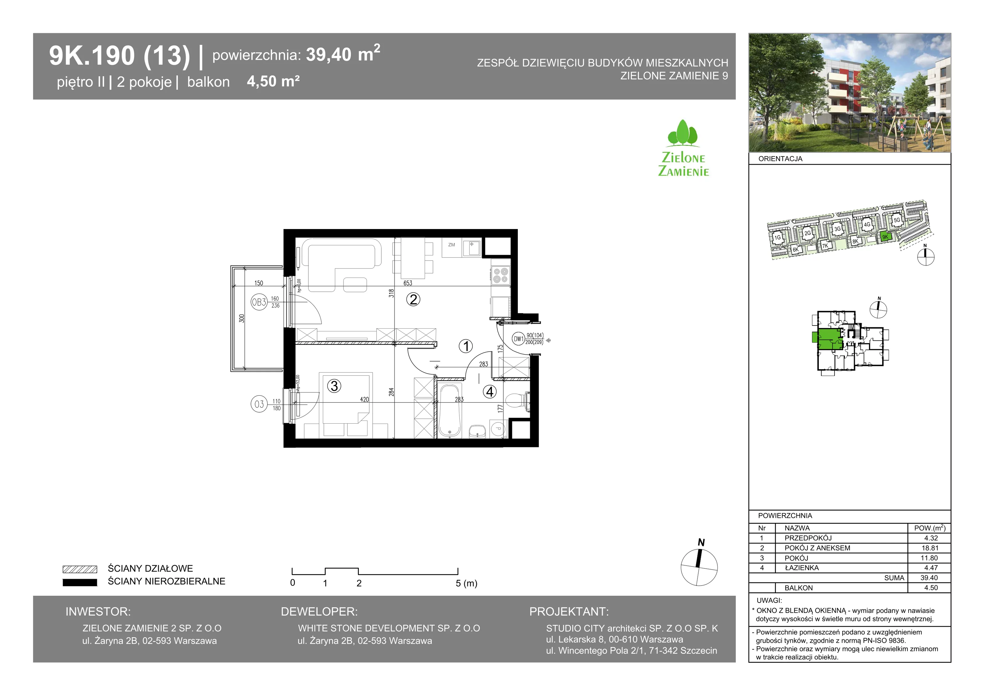 Mieszkanie 39,40 m², piętro 2, oferta nr 190, Zielone Zamienie IX, Zamienie, ul. Czekoladowa