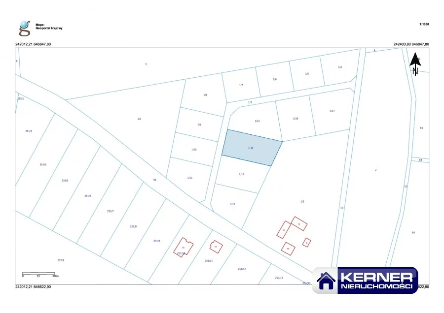 Działka na sprzedaż, 1 263,00 m², oferta nr 25998/KRN/DZS-26055