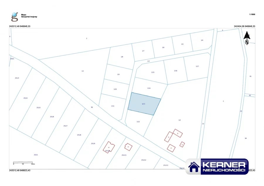 Działka na sprzedaż, 1 264,00 m², oferta nr 25997/KRN/DZS-26054