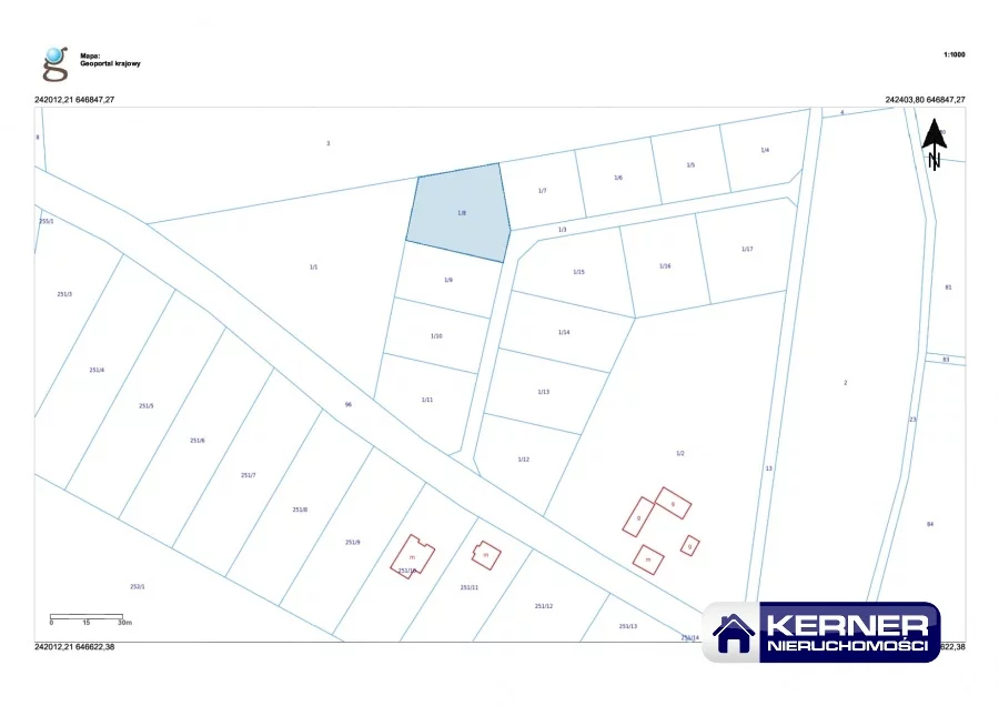 Działka na sprzedaż, 1 359,00 m², oferta nr 25994/KRN/DZS-26051