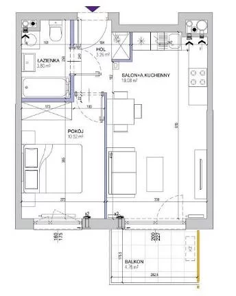 1 pokój, mieszkanie 38,00 m², piętro 1, oferta nr , 102845, Warszawa, Mokotów, Mokotów, Bokserska
