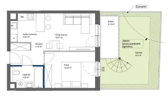 Mieszkanie na sprzedaż, 40,00 m², 1 pokój, 1 piętro, oferta nr 101042