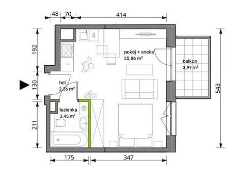 1 pokój, mieszkanie 26,00 m², piętro 2, oferta nr , 104258, Warszawa, Włochy, Włochy, Trzcinowa