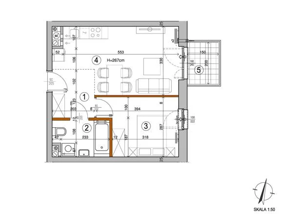 Mieszkanie 35,42 m², piętro 1, oferta nr , 100364, Warszawa, Rembertów, Rembertów, Chełmżyńska