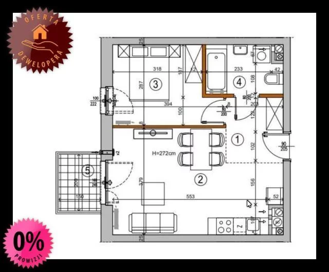 Mieszkanie dwupokojowe 38,63 m², Warszawa, Rembertów, Chełmżyńska, Sprzedaż