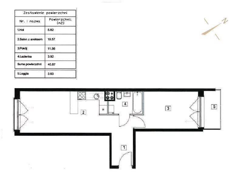 Mieszkanie dwupokojowe 42,33 m², Warszawa, Włochy, Czereśniowa, Sprzedaż