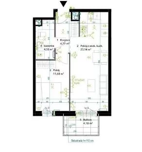 2 pokoje, mieszkanie 44,14 m², piętro 1, oferta nr , 102953, Warszawa, Praga Południe, Praga Południe, Drwęcka