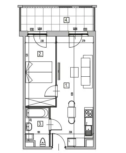 Mieszkanie dwupokojowe 41,00 m², Warszawa, Włochy, Krakowiaków, Sprzedaż