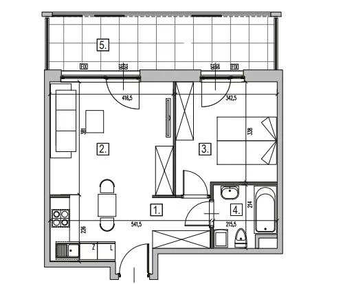 Mieszkanie dwupokojowe 43,00 m², Warszawa, Włochy, Krakowiaków, Sprzedaż