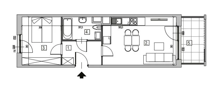 Mieszkanie dwupokojowe 44,00 m², Warszawa, Włochy, Krakowiaków, Sprzedaż