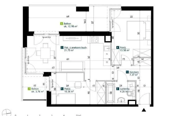 2 pokoje, mieszkanie 57,00 m², piętro 2, oferta nr , 104749, Warszawa, Bemowo, Bemowo, Szeligowska