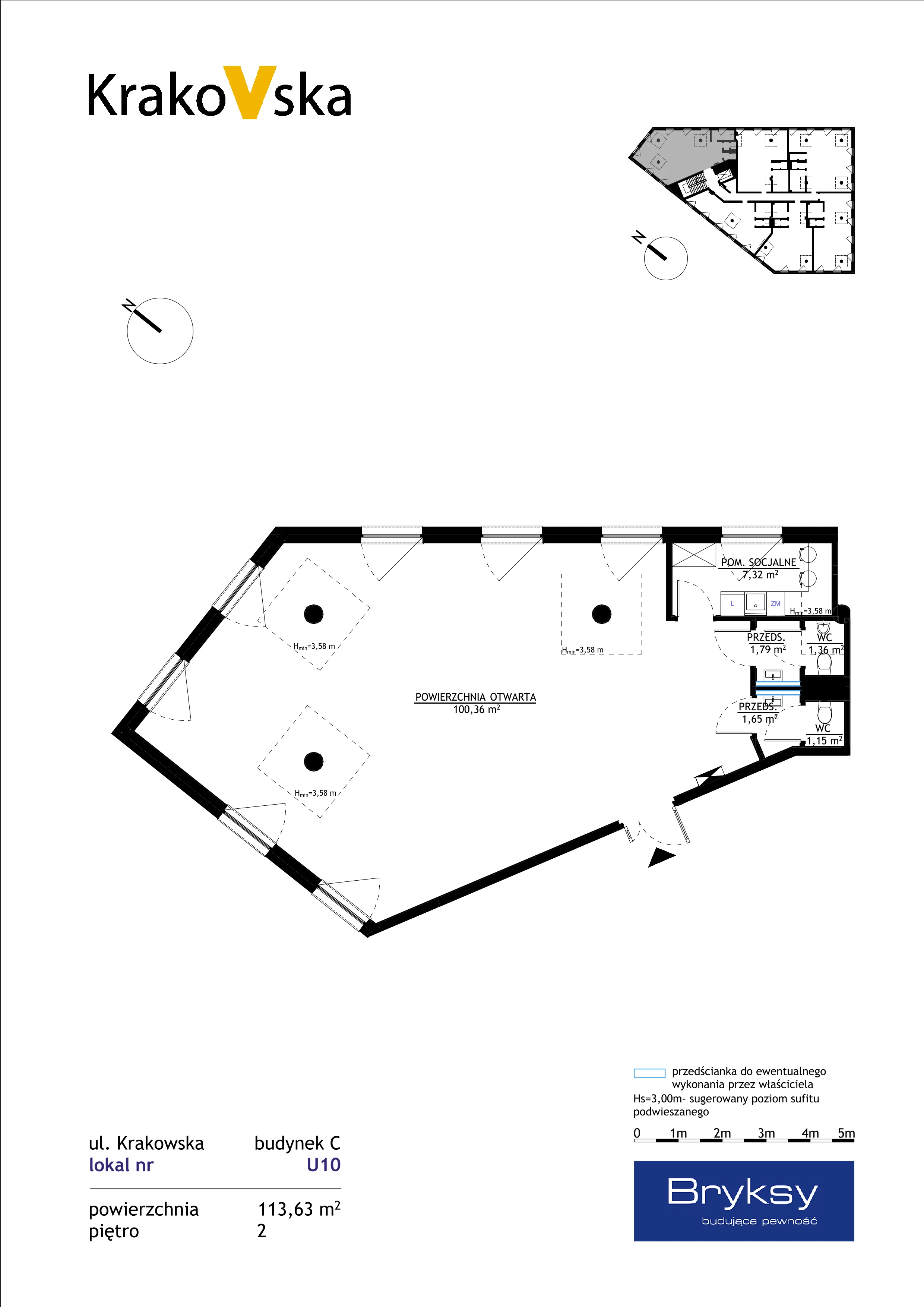 Lokal użytkowy 113,63 m², oferta nr U10, KrakoVska 27, Rzeszów, Krakowska-Południe, ul. Krakowska 27