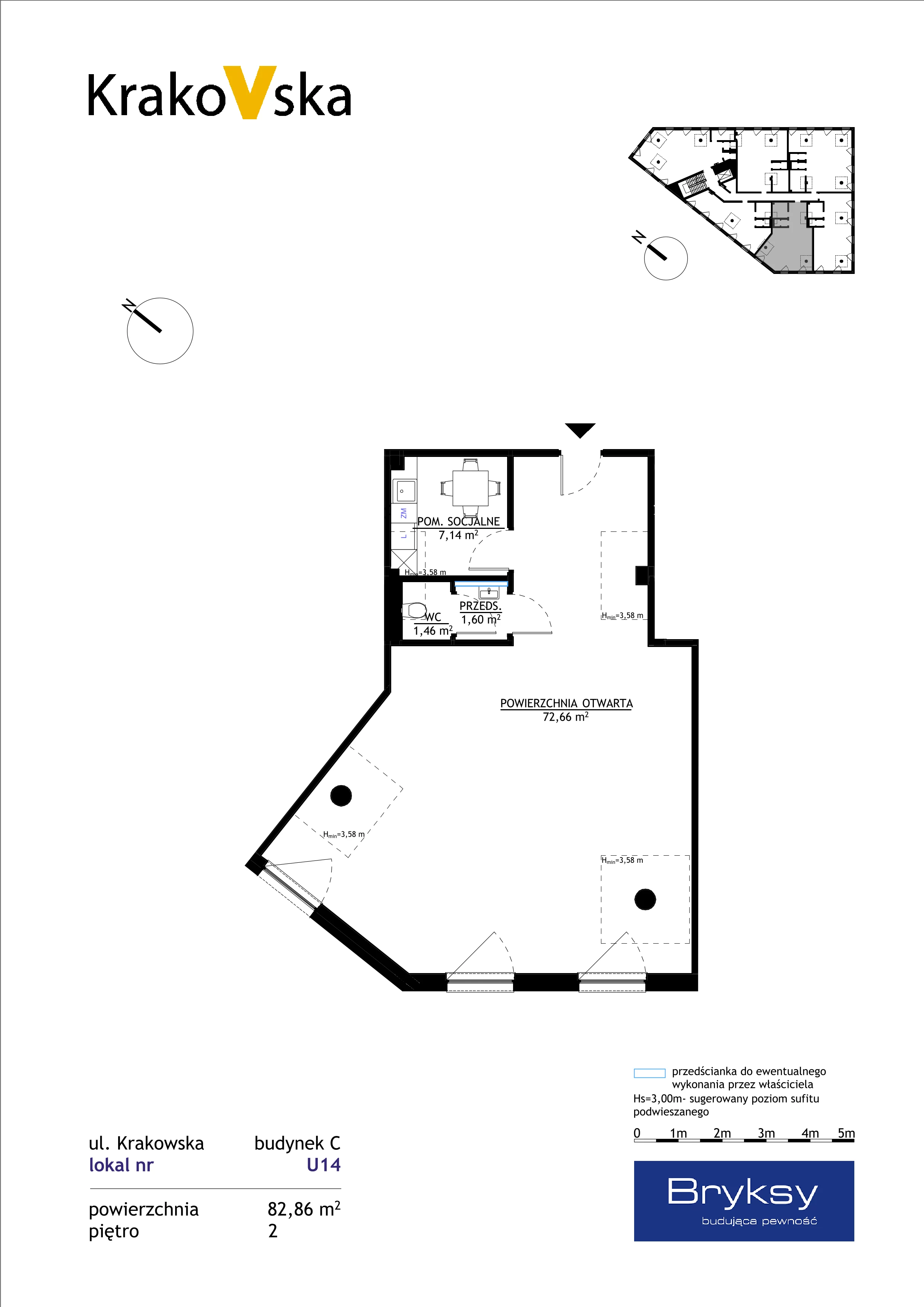 Lokal użytkowy 82,86 m², oferta nr U14, KrakoVska 27, Rzeszów, Krakowska-Południe, ul. Krakowska 27