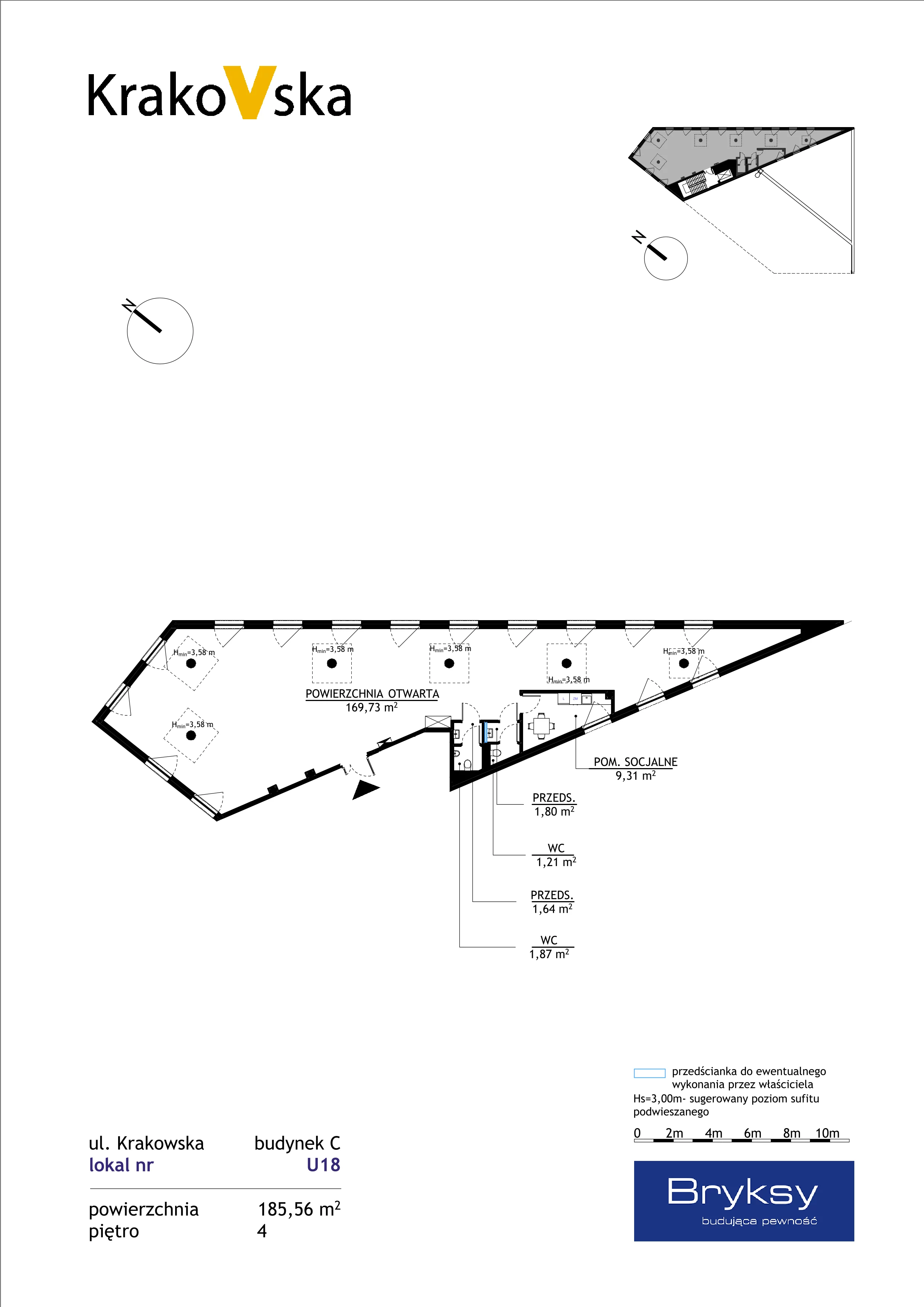 Lokal użytkowy 185,56 m², oferta nr U18, KrakoVska 27, Rzeszów, Krakowska-Południe, ul. Krakowska 27