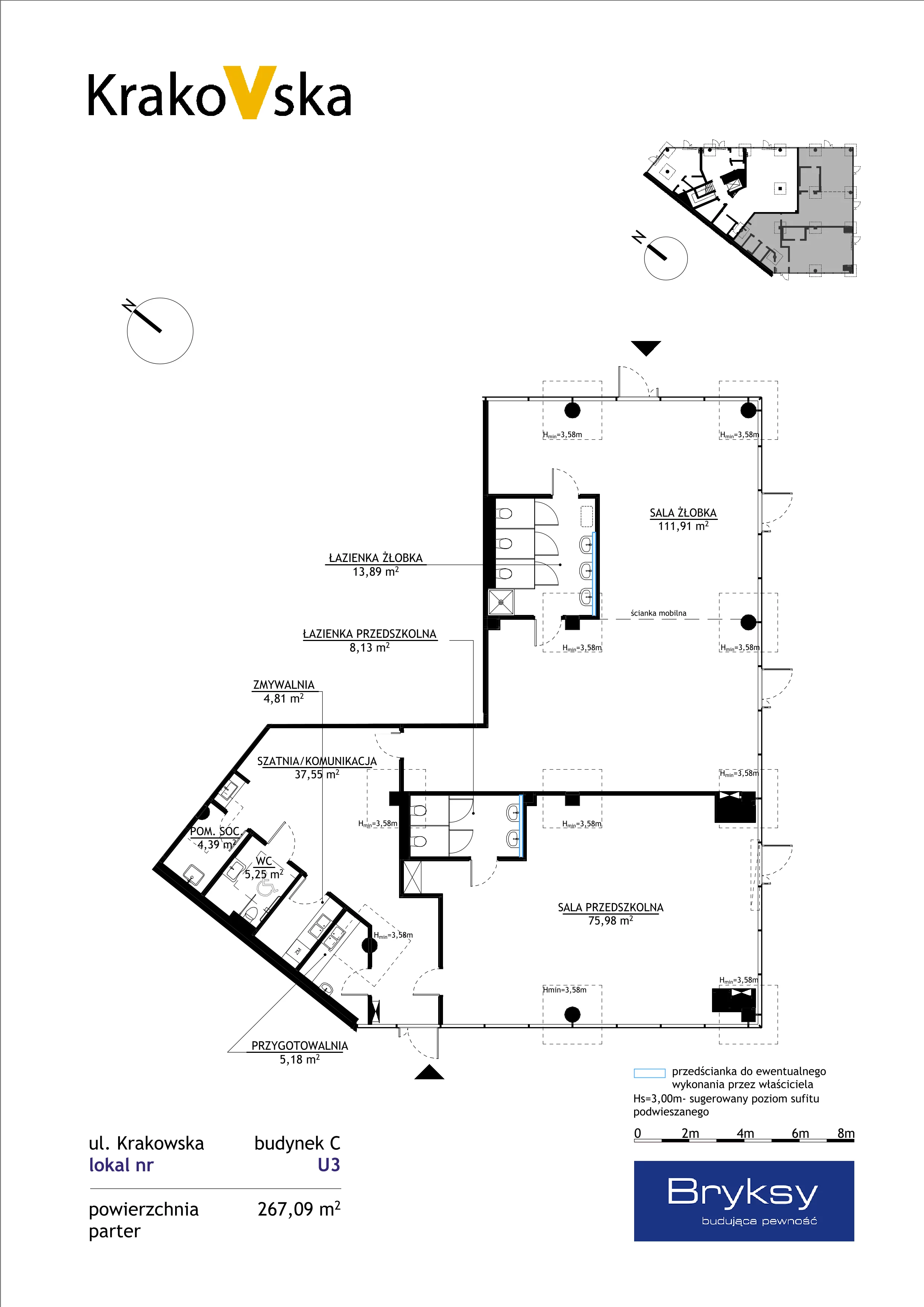 Lokal użytkowy 267,09 m², oferta nr U3, KrakoVska 27, Rzeszów, Krakowska-Południe, ul. Krakowska 27
