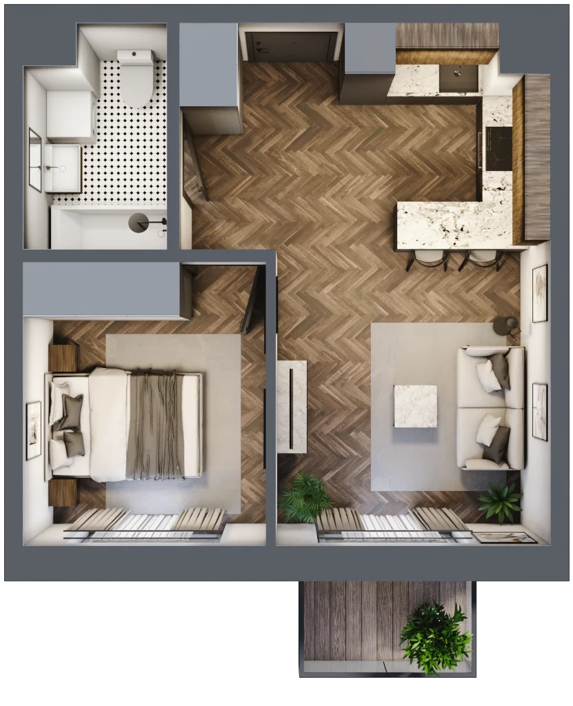 2 pokoje, mieszkanie 36,81 m², piętro 5, oferta nr M78, Kwadrat - Etap II, Rzeszów, Drabinianka, ul. Miła 29F