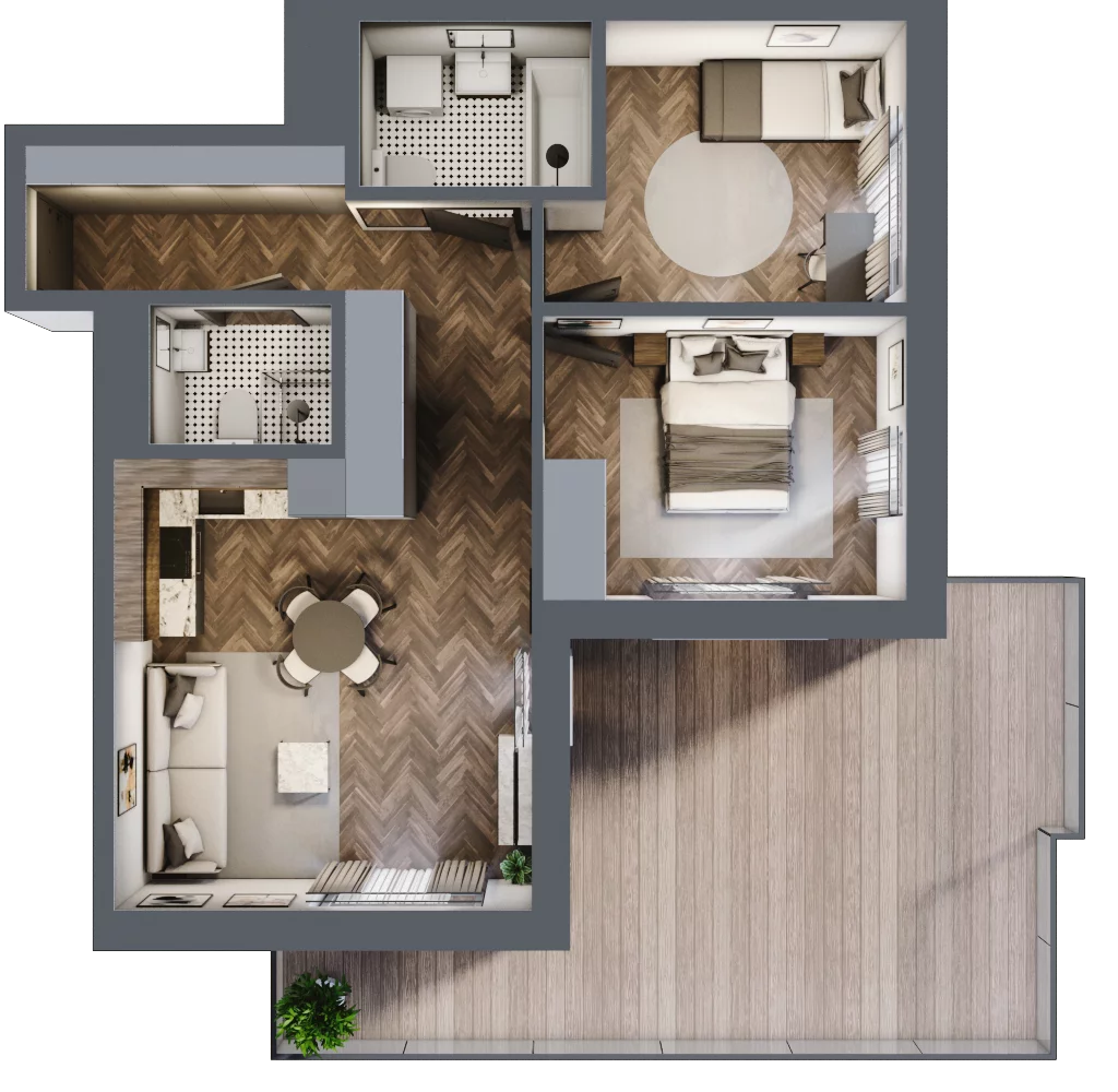 3 pokoje, mieszkanie 57,88 m², piętro 6, oferta nr M81, Kwadrat - Etap II, Rzeszów, Drabinianka, ul. Miła 29F