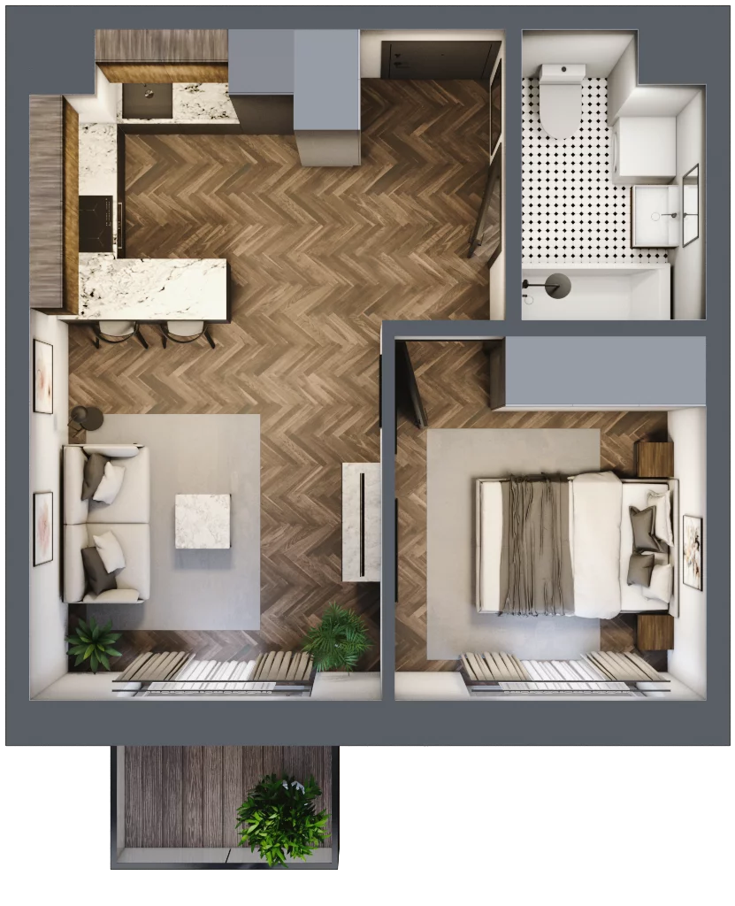 2 pokoje, mieszkanie 36,86 m², piętro 6, oferta nr M28, Kwadrat - Etap II, Rzeszów, Drabinianka, ul. Miła 29F