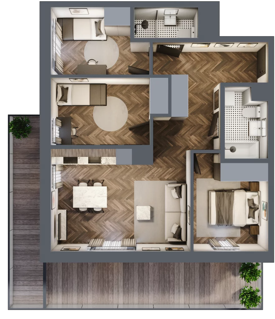 4 pokoje, mieszkanie 67,81 m², piętro 1, oferta nr M4, Kwadrat - Etap II, Rzeszów, Drabinianka, ul. Miła 29F