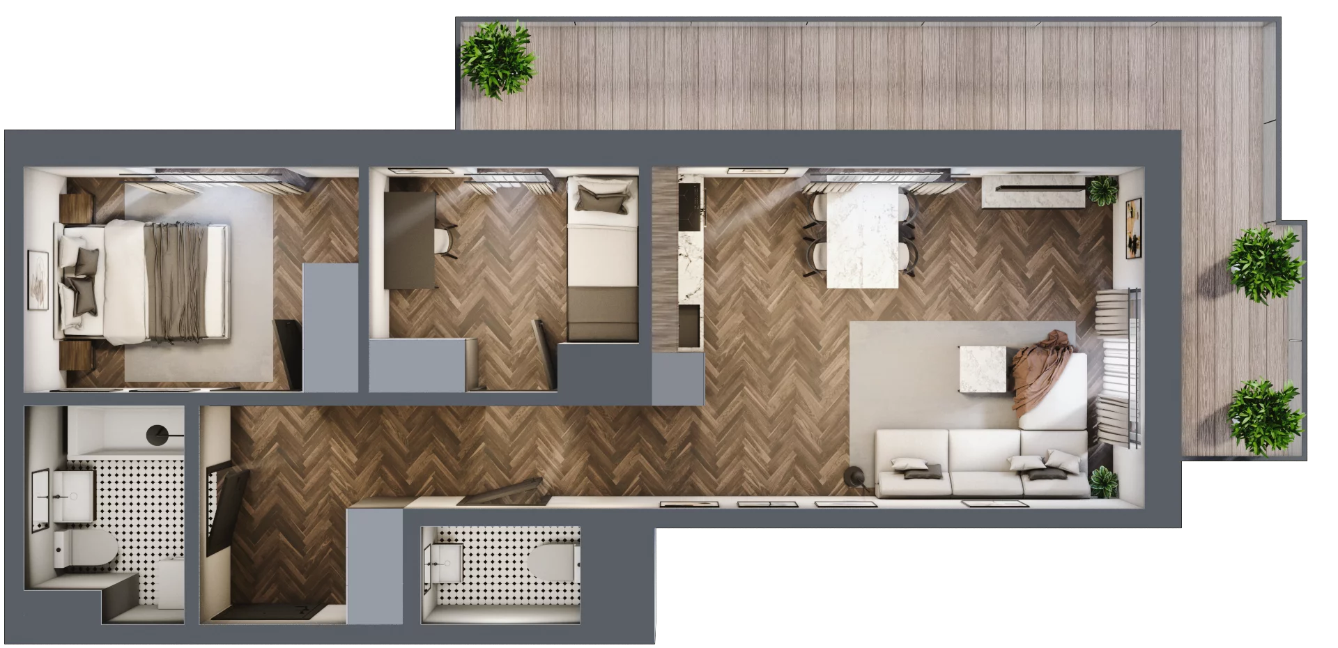 3 pokoje, mieszkanie 54,30 m², piętro 5, oferta nr M75, Kwadrat - Etap II, Rzeszów, Drabinianka, ul. Miła 29F
