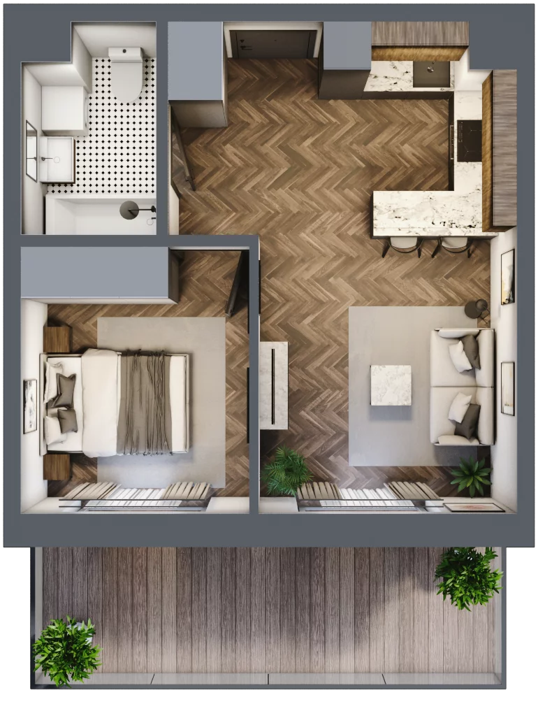 2 pokoje, mieszkanie 36,81 m², piętro 1, oferta nr M58, Kwadrat - Etap II, Rzeszów, Drabinianka, ul. Miła 29F