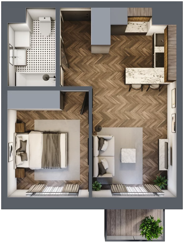 2 pokoje, mieszkanie 37,72 m², piętro 5, oferta nr M48, Kwadrat - Etap II, Rzeszów, Drabinianka, ul. Miła 29F