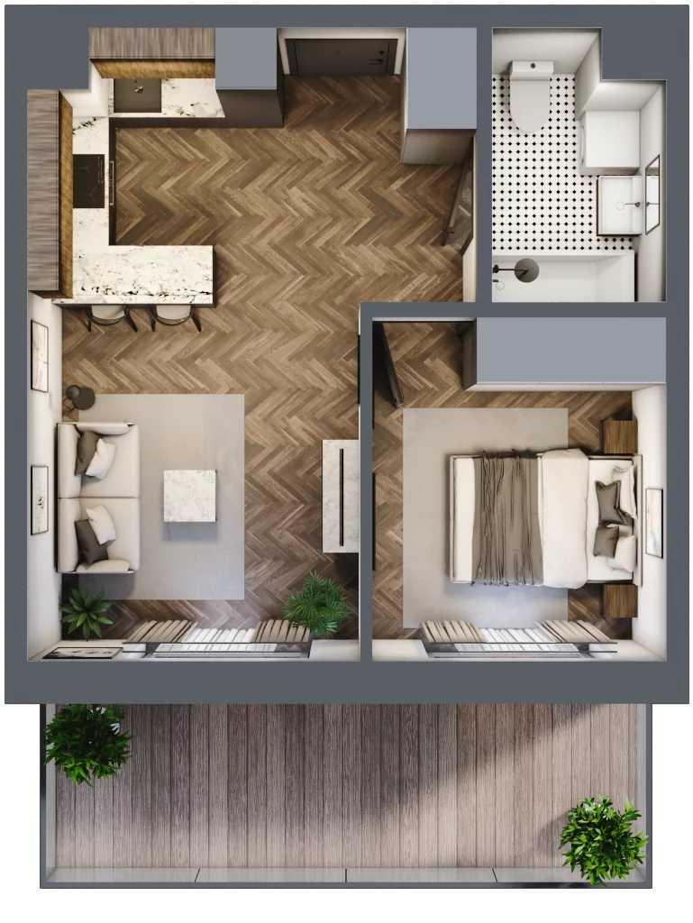 2 pokoje, mieszkanie 36,81 m², piętro 1, oferta nr M2, Kwadrat - Etap II, Rzeszów, Drabinianka, ul. Miła 29F
