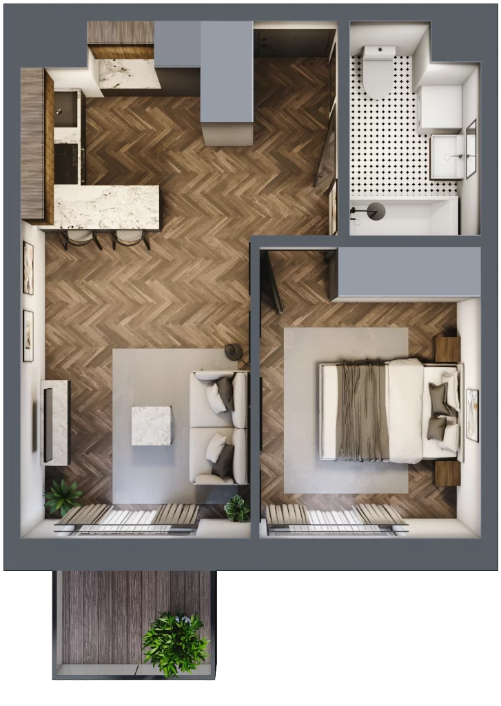 2 pokoje, mieszkanie 37,72 m², piętro 4, oferta nr M45, Kwadrat - Etap II, Rzeszów, Drabinianka, ul. Miła 29F