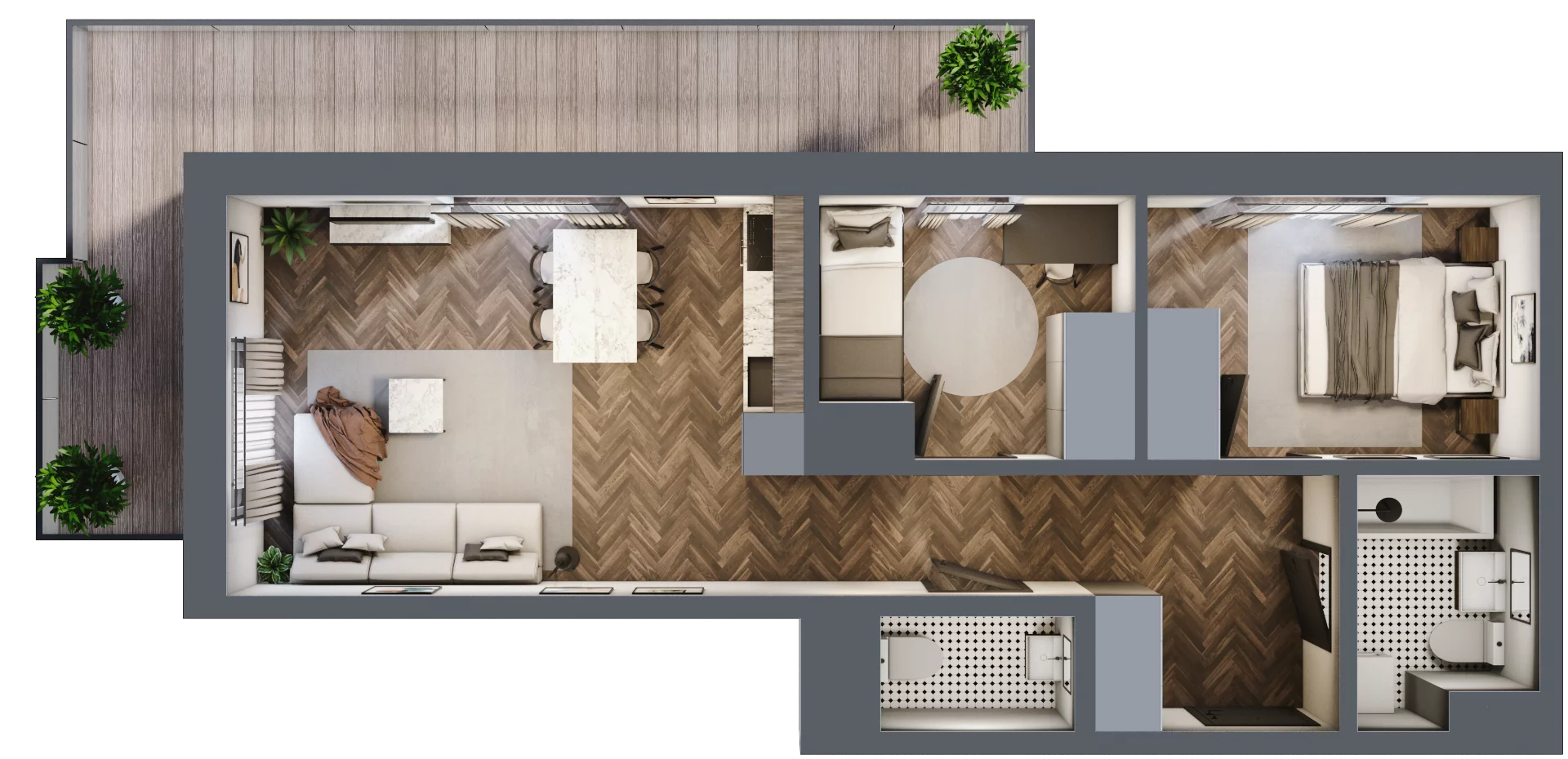 3 pokoje, mieszkanie 54,40 m², piętro 6, oferta nr M30, Kwadrat - Etap II, Rzeszów, Drabinianka, ul. Miła 29F