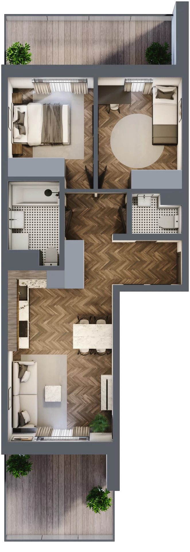 3 pokoje, mieszkanie 54,78 m², piętro 1, oferta nr M59, Kwadrat - Etap II, Rzeszów, Drabinianka, ul. Miła 29F