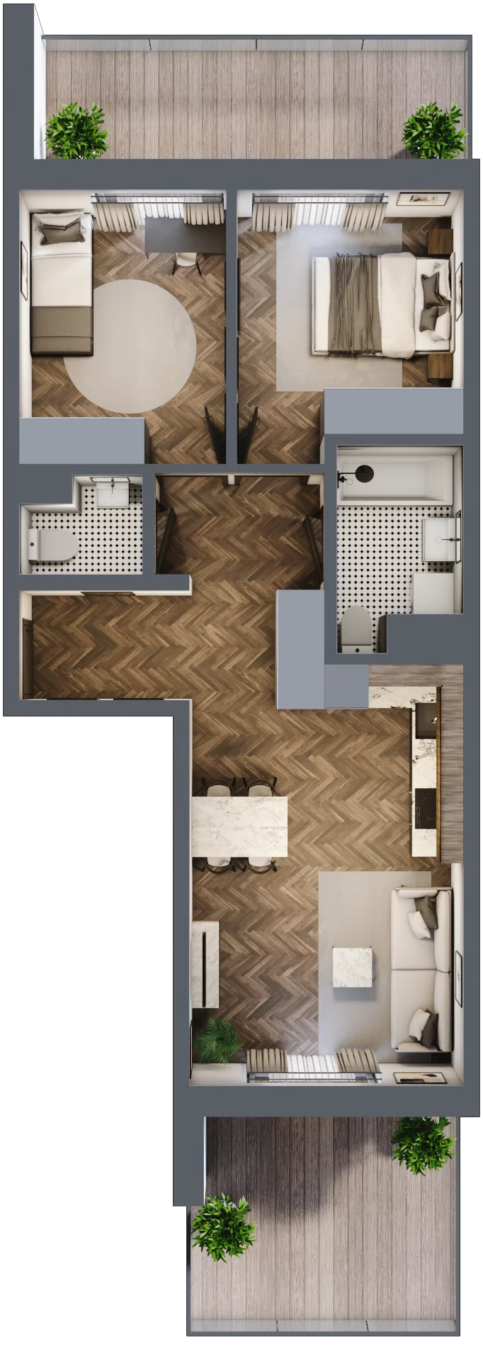 3 pokoje, mieszkanie 57,42 m², piętro 1, oferta nr M1, Kwadrat - Etap II, Rzeszów, Drabinianka, ul. Miła 29F