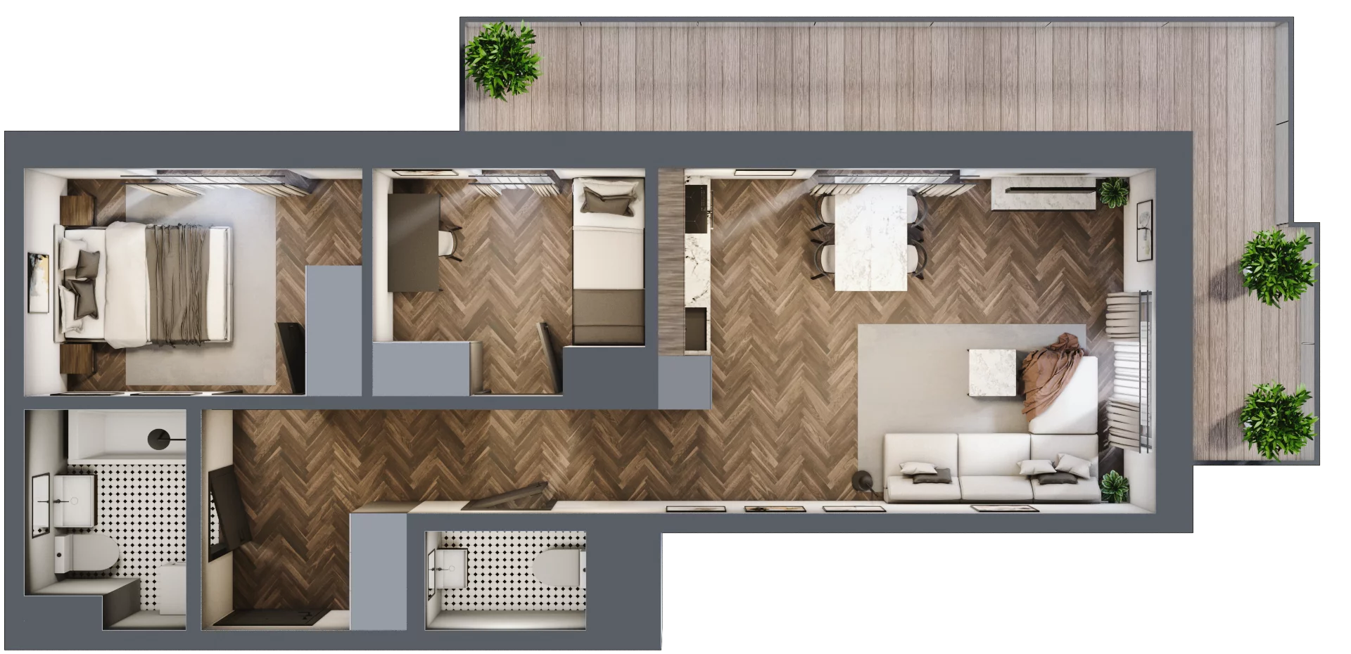 3 pokoje, mieszkanie 54,30 m², piętro 6, oferta nr M80, Kwadrat - Etap II, Rzeszów, Drabinianka, ul. Miła 29F