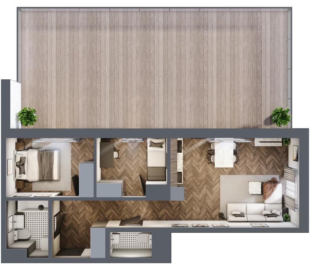 3 pokoje, mieszkanie 54,30 m², piętro 1, oferta nr M55, Kwadrat - Etap II, Rzeszów, Drabinianka, ul. Miła 29F