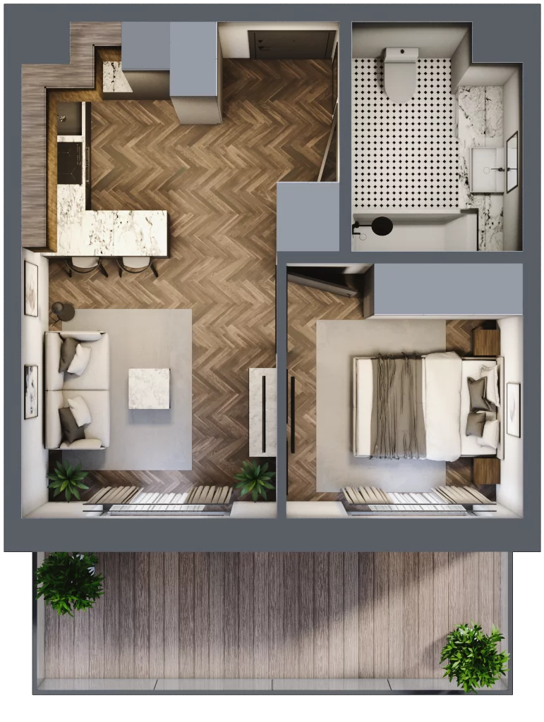 2 pokoje, mieszkanie 36,83 m², piętro 1, oferta nr M3, Kwadrat - Etap II, Rzeszów, Drabinianka, ul. Miła 29F