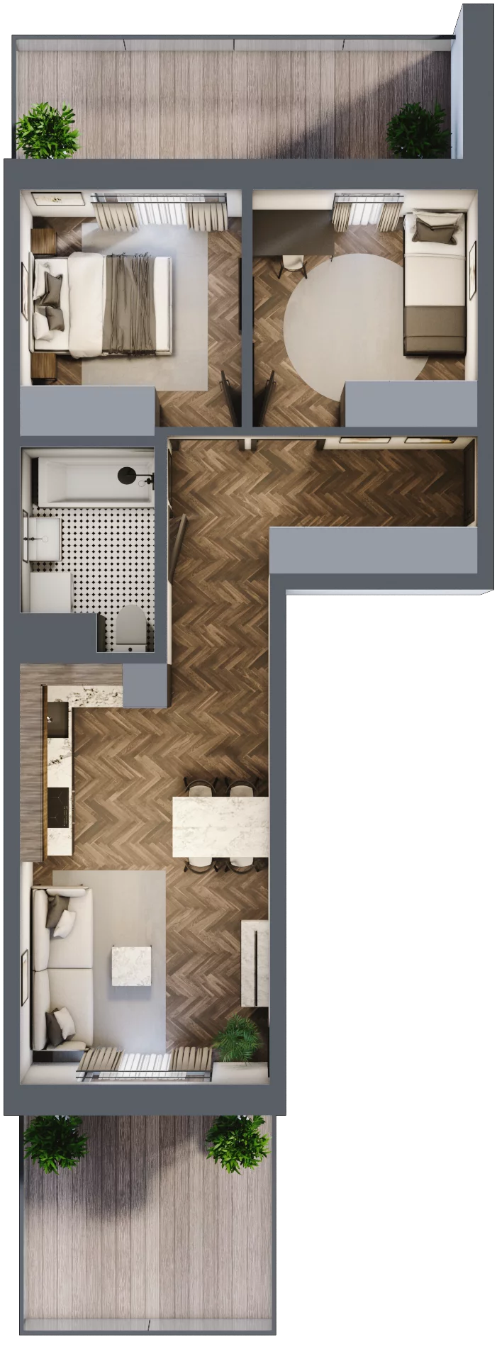 3 pokoje, mieszkanie 53,27 m², piętro 1, oferta nr M34, Kwadrat - Etap II, Rzeszów, Drabinianka, ul. Miła 29F