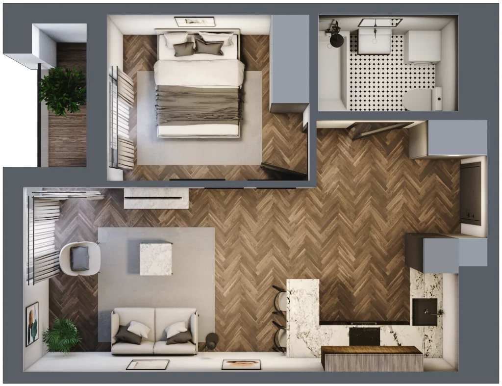 2 pokoje, mieszkanie 41,19 m², piętro 13, oferta nr M117, KrakoVska - Etap II, Rzeszów, Krakowska-Południe, ul. Krakowska 31