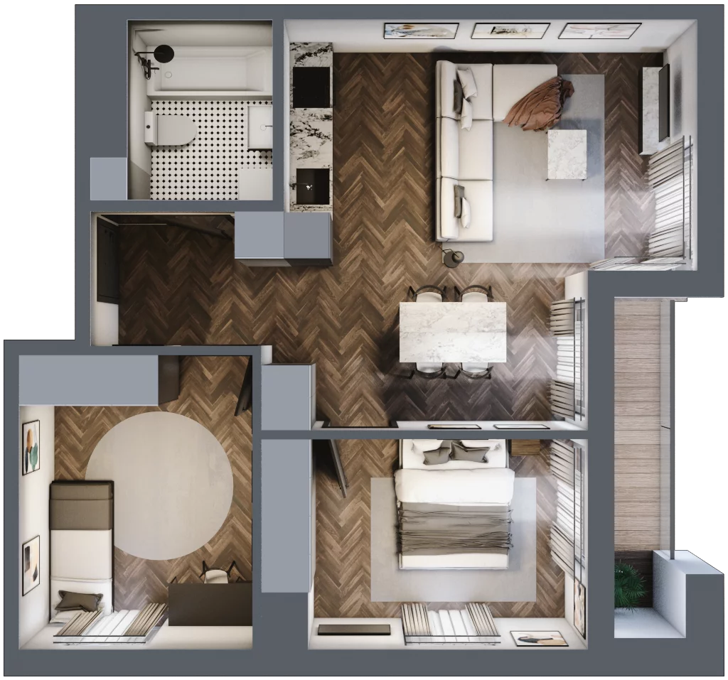 3 pokoje, mieszkanie 58,30 m², piętro 8, oferta nr M70, KrakoVska - Etap II, Rzeszów, Krakowska-Południe, ul. Krakowska 31