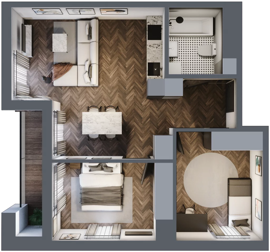 3 pokoje, mieszkanie 58,30 m², piętro 2, oferta nr M17, KrakoVska - Etap II, Rzeszów, Krakowska-Południe, ul. Krakowska 31