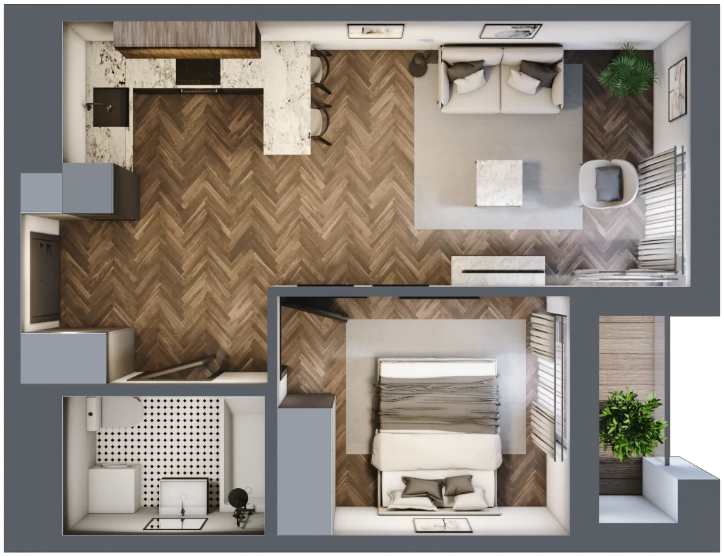 2 pokoje, mieszkanie 41,19 m², piętro 3, oferta nr M23, KrakoVska - Etap II, Rzeszów, Krakowska-Południe, ul. Krakowska 31