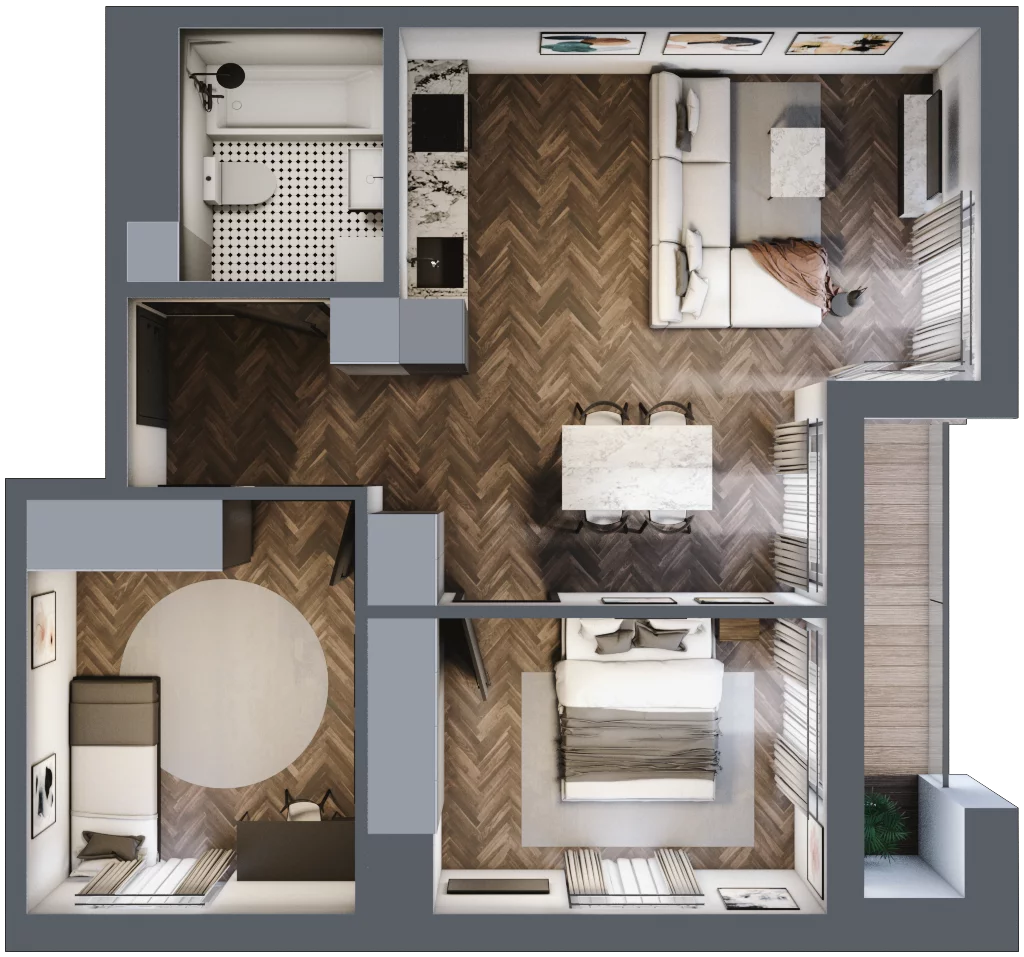 3 pokoje, mieszkanie 58,30 m², piętro 2, oferta nr M16, KrakoVska - Etap II, Rzeszów, Krakowska-Południe, ul. Krakowska 31
