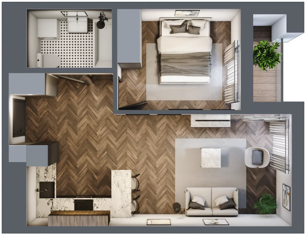 2 pokoje, mieszkanie 41,19 m², piętro 2, oferta nr M15, KrakoVska - Etap II, Rzeszów, Krakowska-Południe, ul. Krakowska 31