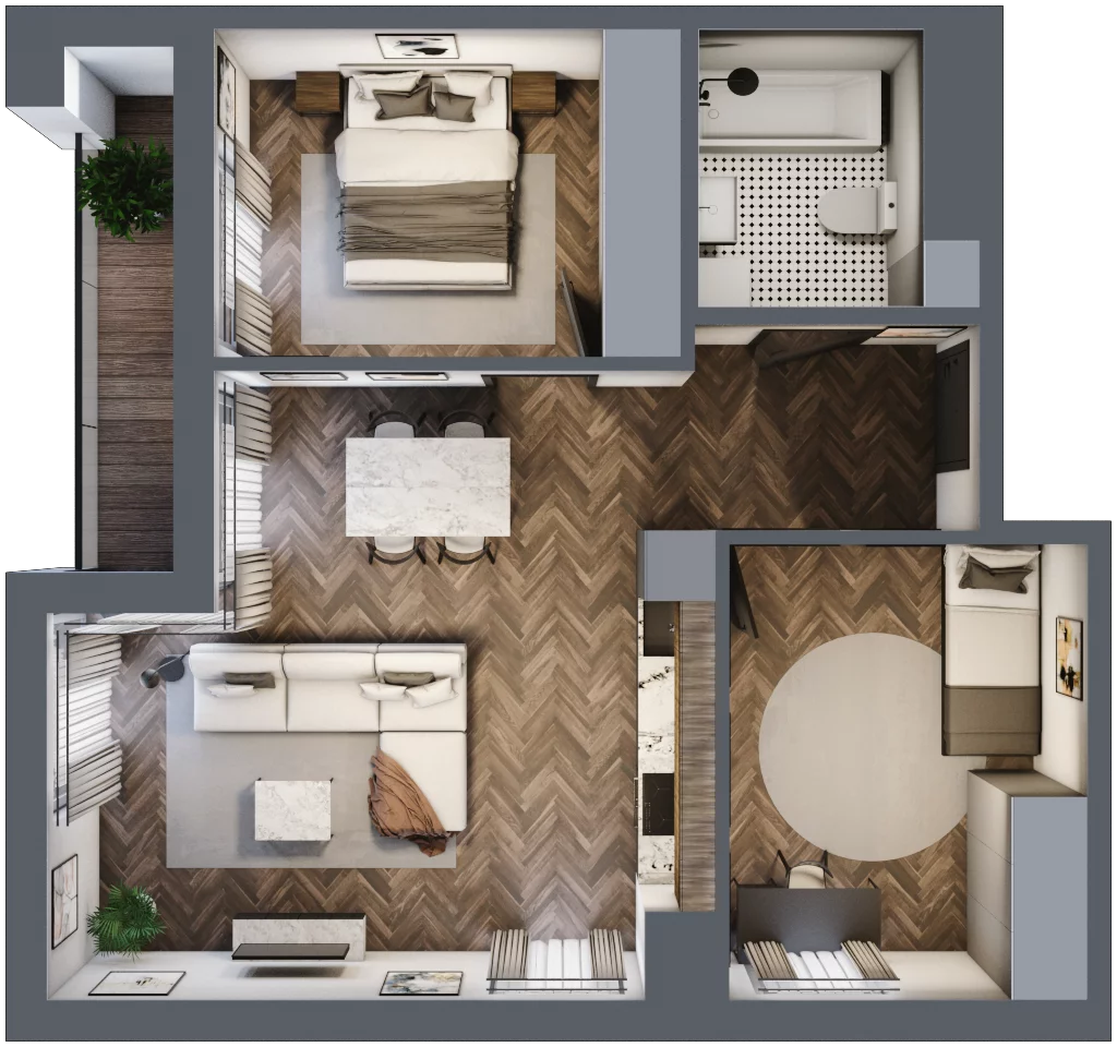 3 pokoje, mieszkanie 58,23 m², piętro 1, oferta nr M8, KrakoVska - Etap II, Rzeszów, Krakowska-Południe, ul. Krakowska 31
