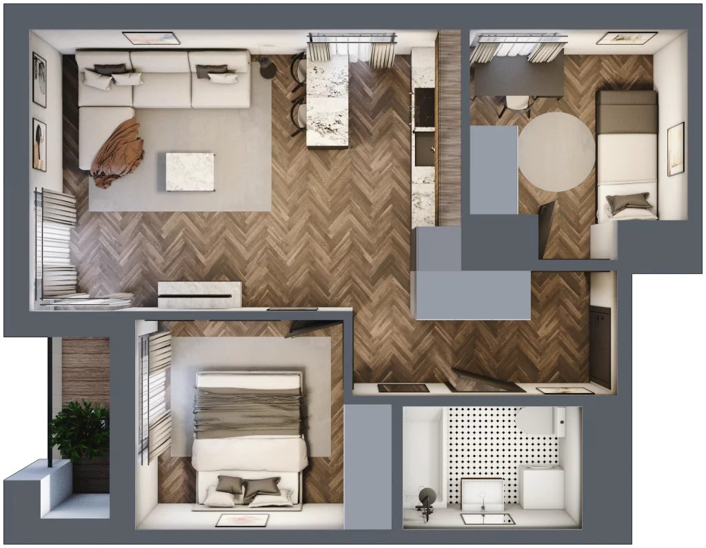 3 pokoje, mieszkanie 48,19 m², piętro 5, oferta nr M38, KrakoVska - Etap II, Rzeszów, Krakowska-Południe, ul. Krakowska 31