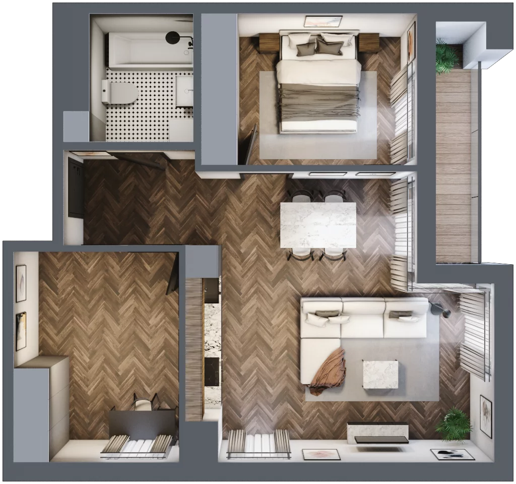 3 pokoje, mieszkanie 58,23 m², piętro 1, oferta nr M7, KrakoVska - Etap II, Rzeszów, Krakowska-Południe, ul. Krakowska 31
