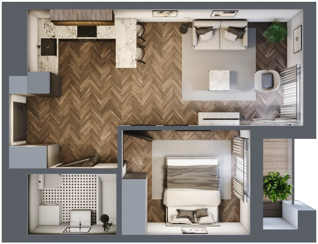 2 pokoje, mieszkanie 41,19 m², piętro 8, oferta nr M68, KrakoVska - Etap II, Rzeszów, Krakowska-Południe, ul. Krakowska 31