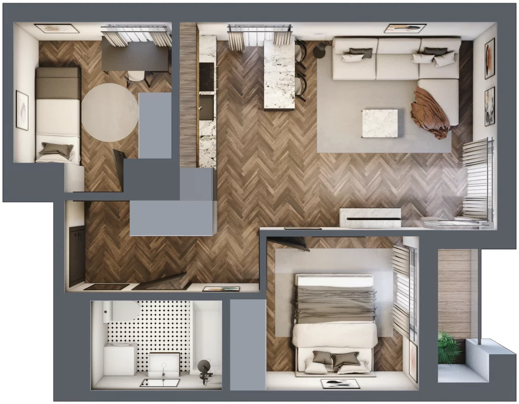 3 pokoje, mieszkanie 48,17 m², piętro 1, oferta nr M3, KrakoVska - Etap II, Rzeszów, Krakowska-Południe, ul. Krakowska 31
