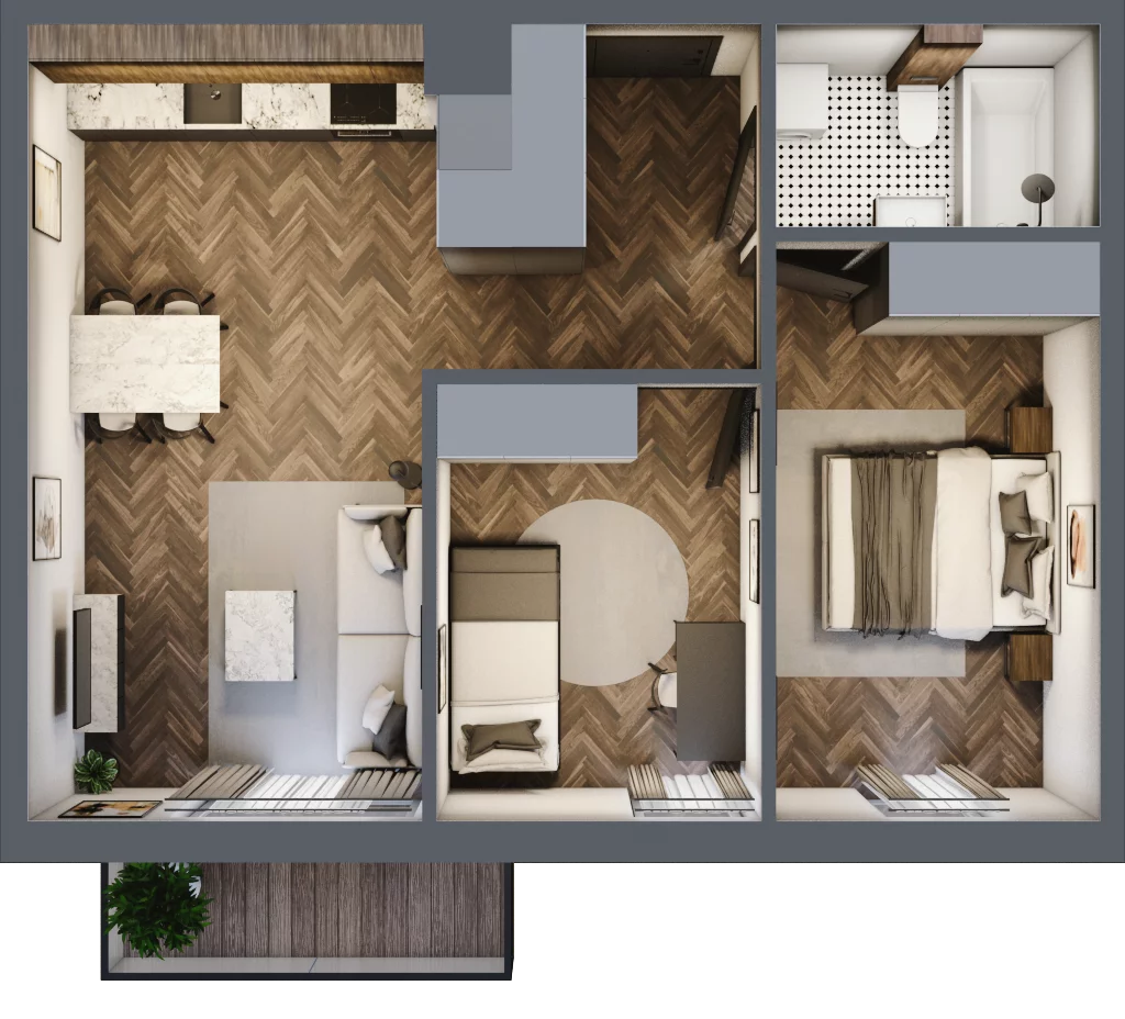 3 pokoje, mieszkanie 53,28 m², piętro 1, oferta nr M7, Przemiarki 16, Kraków, Dębniki, Ruczaj, ul. Przemiarki 16